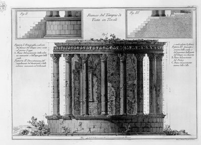 Side of the Temple of Vesta in Tivoli by Francesco Piranesi